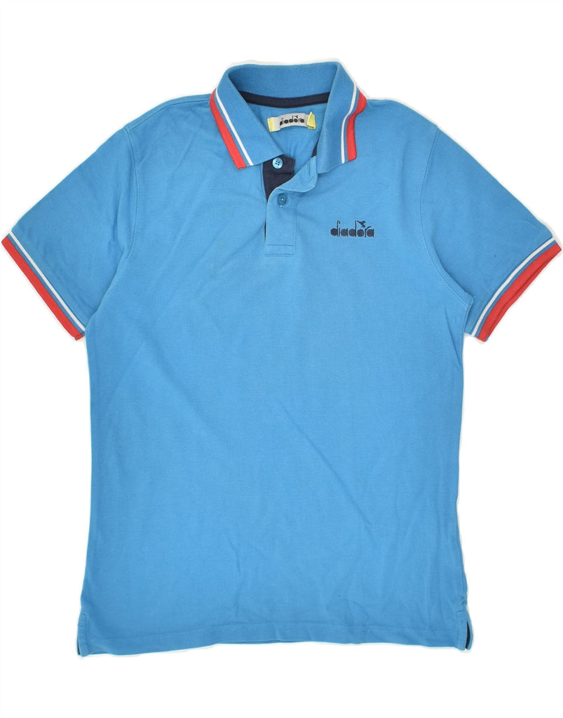 DIADORA Boys Polo Shirt 11-12 Years XL  Blue Cotton | Vintage Diadora | Thrift | Second-Hand Diadora | Used Clothing | Messina Hembry 