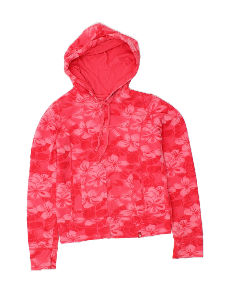 EDC Womens Zip Hoodie Sweater UK 10 Small Pink Floral Cotton Vintage EDC and Second-Hand EDC from Messina Hembry 