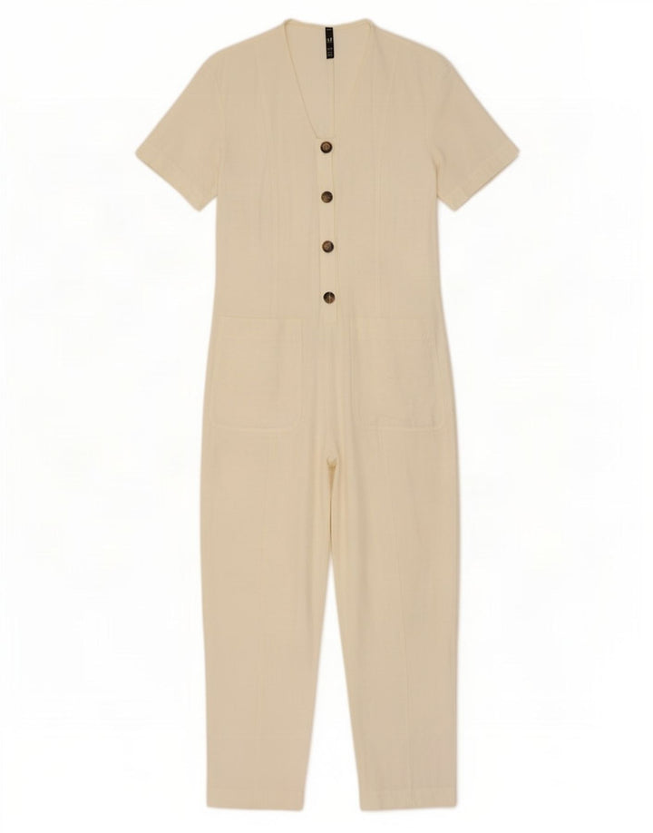 Zara Womens Trafaluc Jumpsuit UK 10 Small Off White