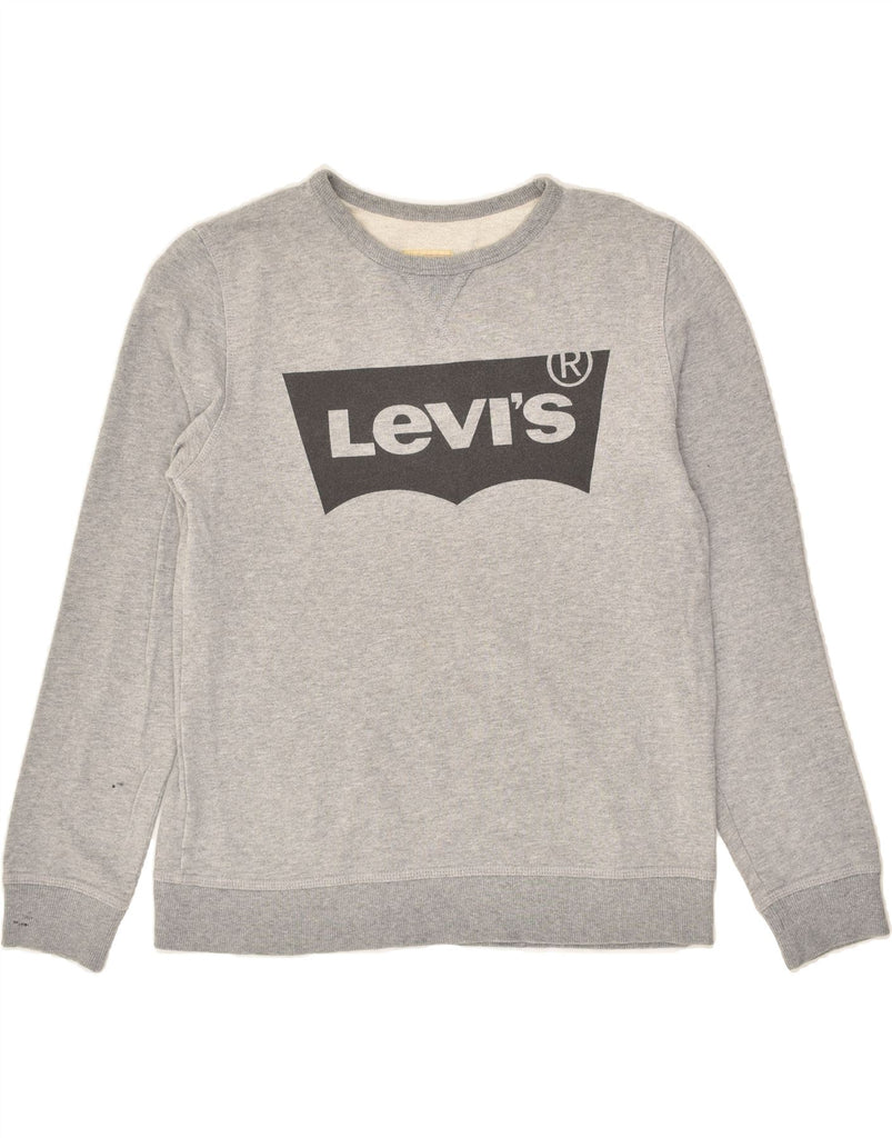 LEVI'S Boys Graphic Sweatshirt Jumper 15-16 Years Grey Cotton | Vintage Levi's | Thrift | Second-Hand Levi's | Used Clothing | Messina Hembry 