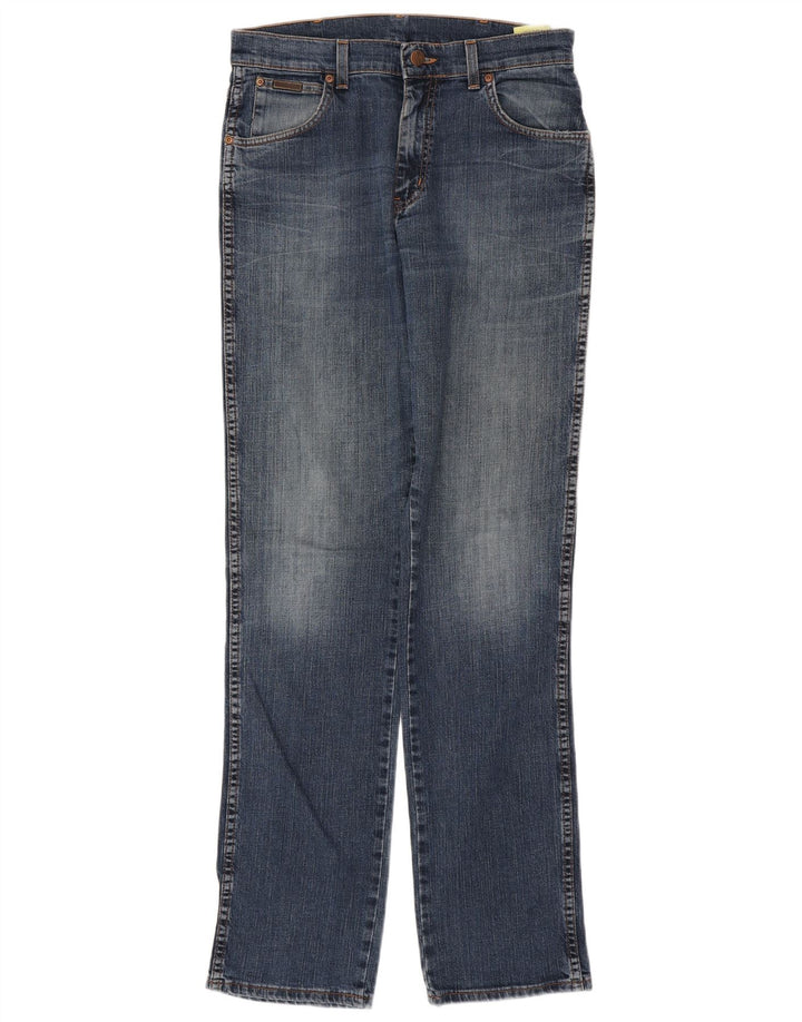 WRANGLER Mens Texas Stretch Straight Jeans W32 L36  Blue Cotton