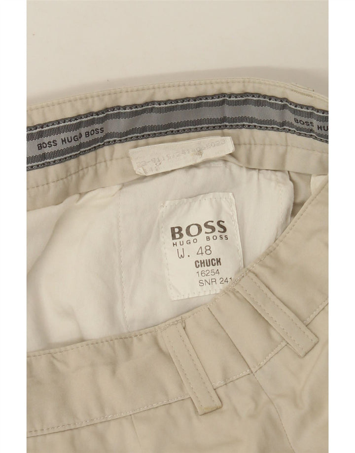 HUGO BOSS Mens Chuck Straight Suit Trousers IT 48 Medium W30 L31 Beige
