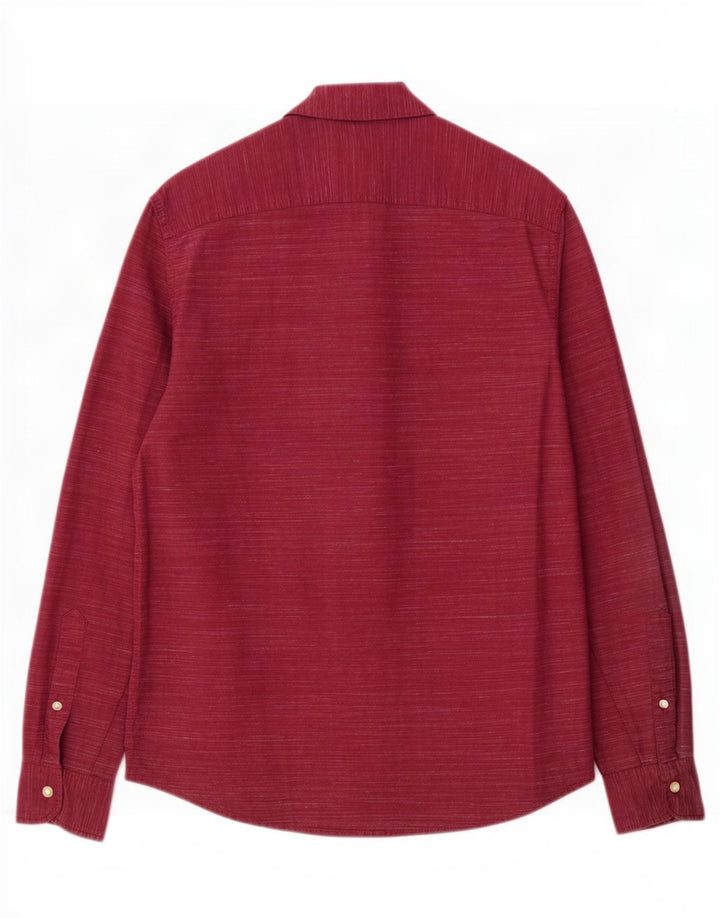 Hollister Mens Stretch Shirt Medium Burgundy Flecked Cotton