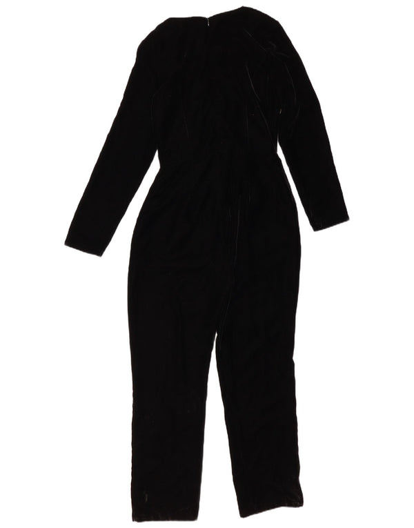Le Piacentini Womens Long Sleeve Velvet Jumpsuit EU 38 Medium Black