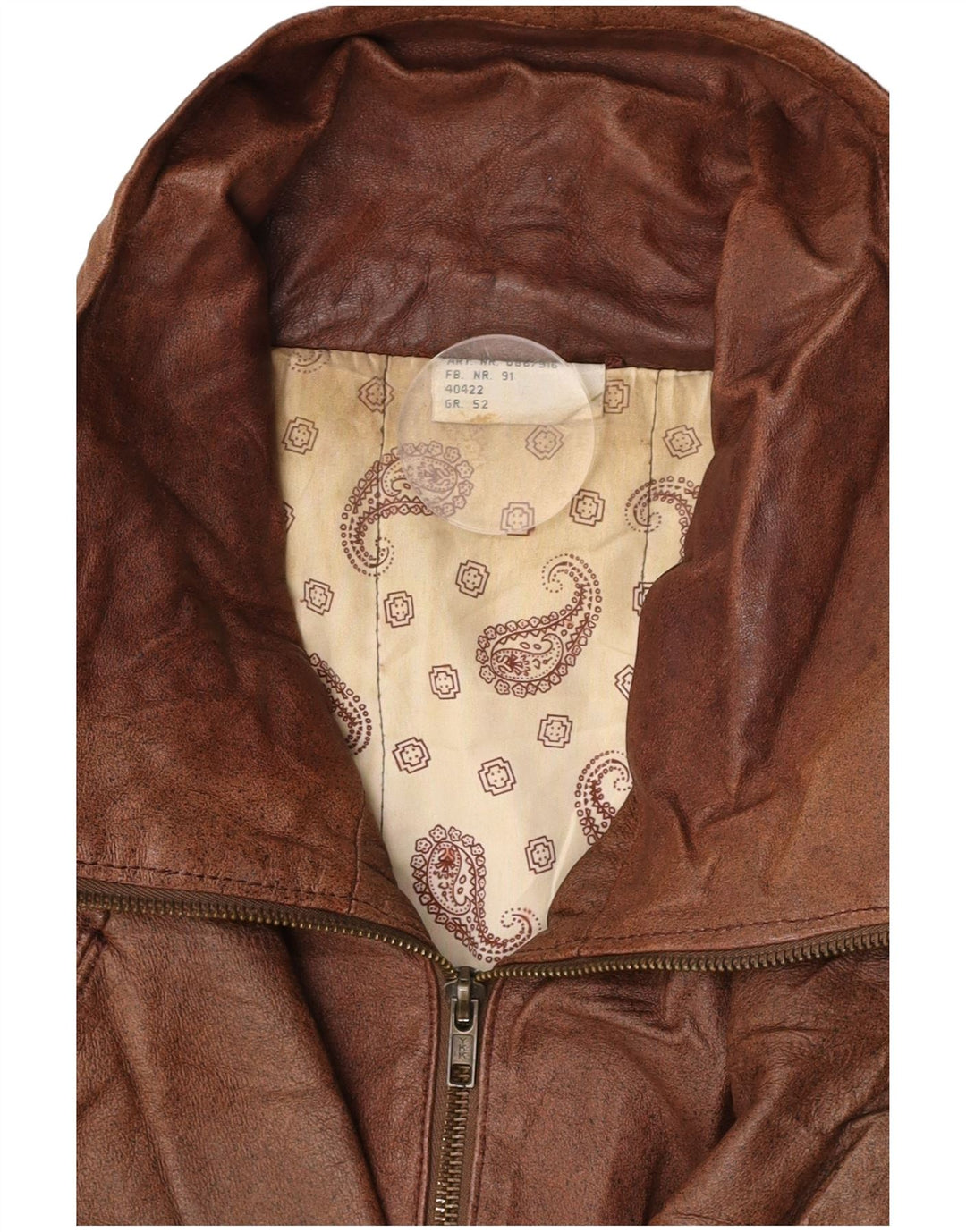 VINTAGE Mens Leather Jacket IT 52 XL Brown