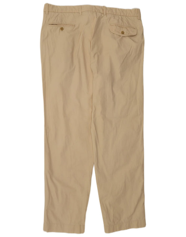 Fay Mens Pegged Suit Trousers IT 56 3XL W40 L33 Beige Cotton