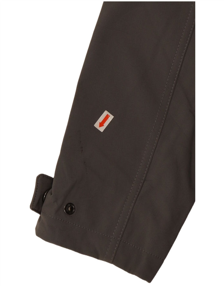 CALVIN KLEIN Womens Hooded Windbreaker Jacket UK 6 XS Grey Polyester