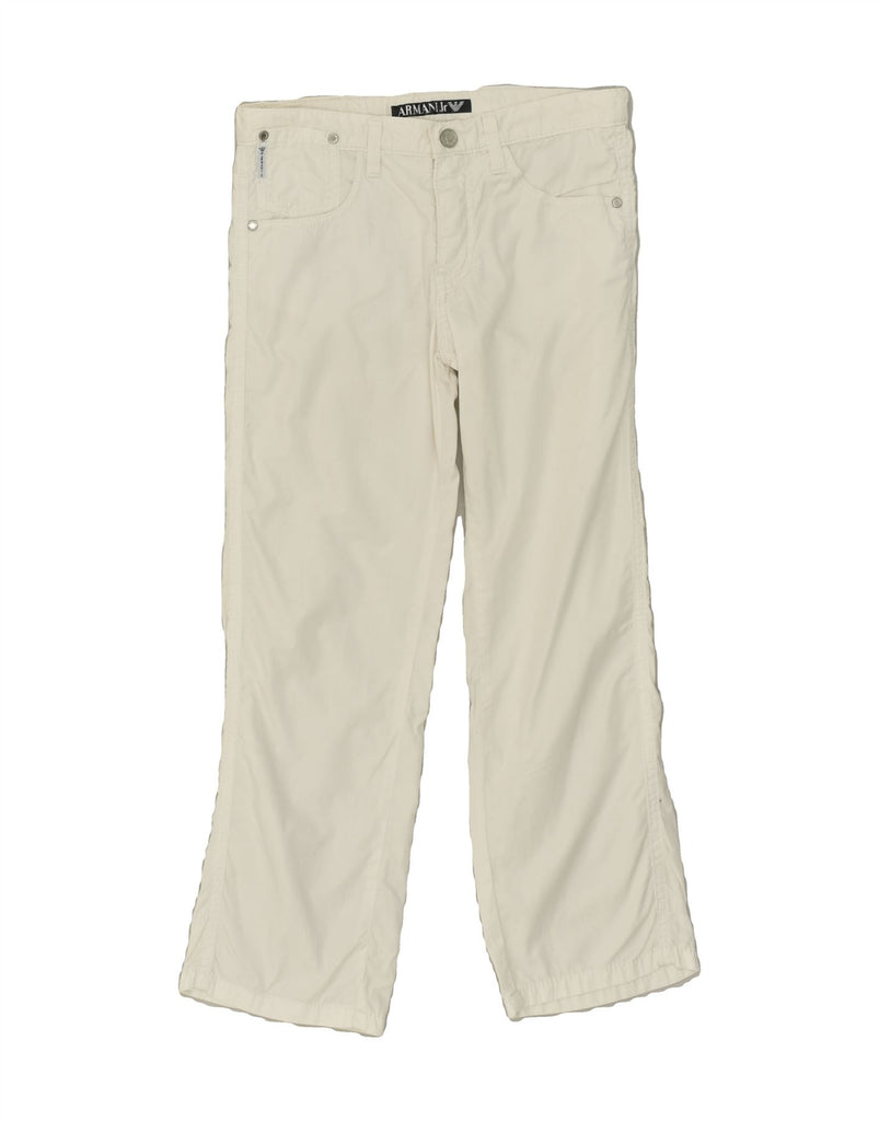 ARMANI JUNIOR Boys Straight Casual Trousers 6-7 Years W24 L22 White Cotton | Vintage Armani Junior | Thrift | Second-Hand Armani Junior | Used Clothing | Messina Hembry 