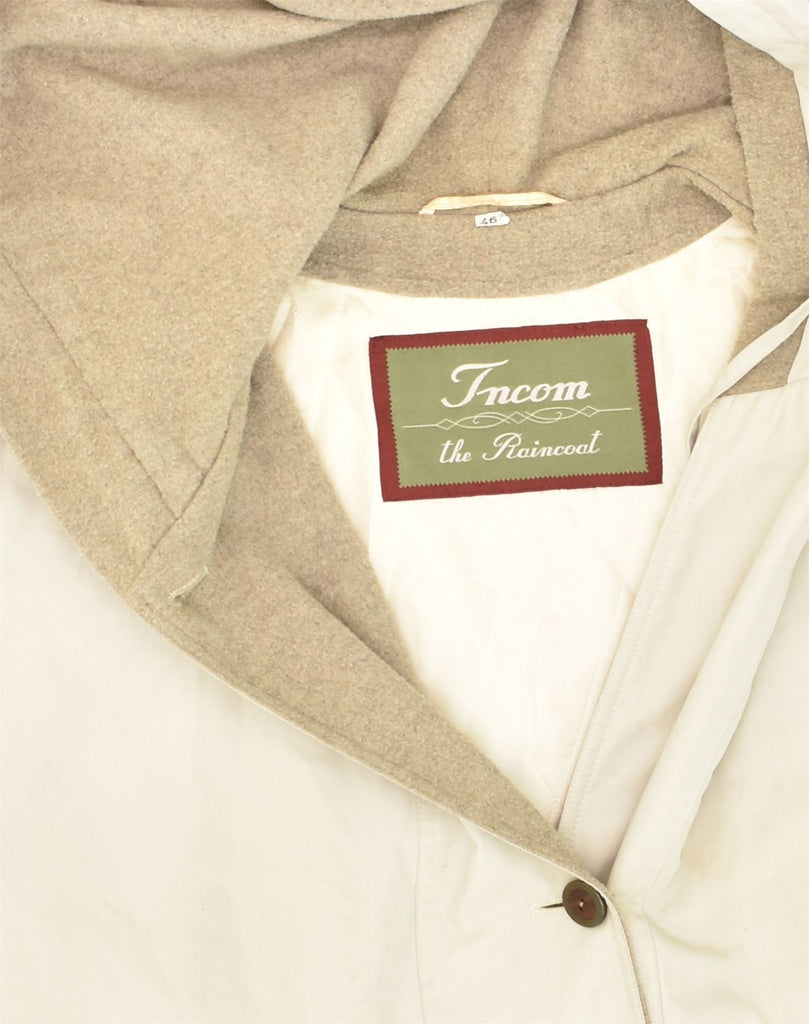 INCOM Womens Hooded Overcoat IT 46 Large Beige Cotton | Vintage Incom | Thrift | Second-Hand Incom | Used Clothing | Messina Hembry 