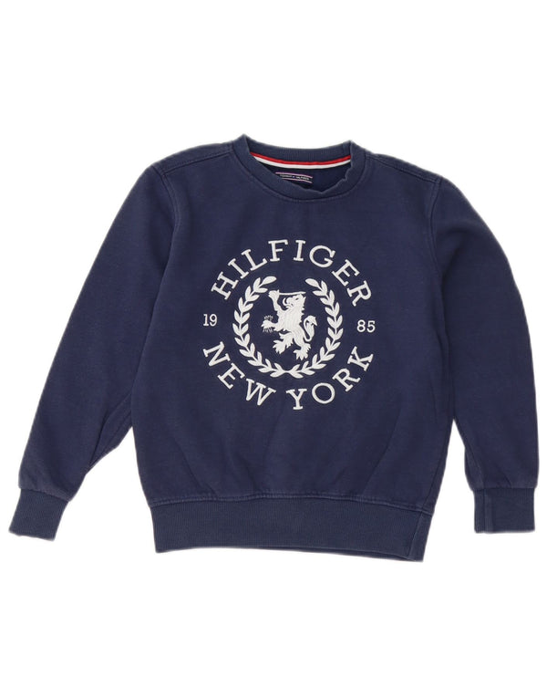 Tommy Hilfiger Boys Graphic Sweatshirt Jumper 5-6 Years Navy Blue Cotton