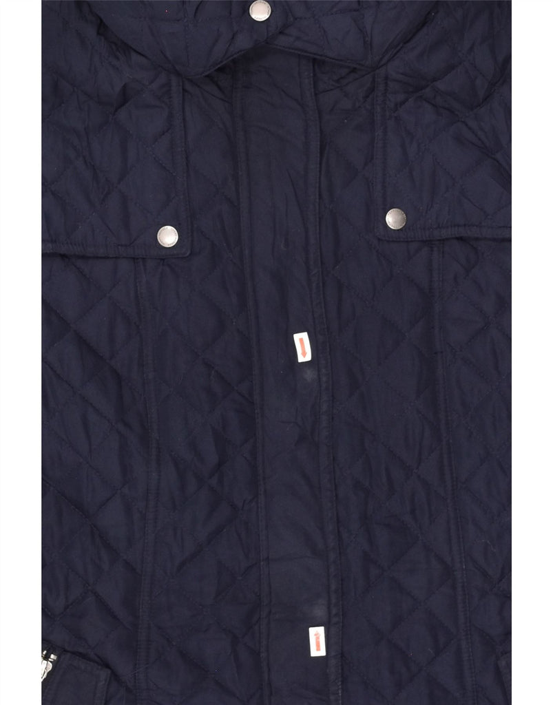 TOMMY HILFIGER Womens Hooded Quilted Jacket UK 18 XL Navy Blue Polyester | Vintage Tommy Hilfiger | Thrift | Second-Hand Tommy Hilfiger | Used Clothing | Messina Hembry 