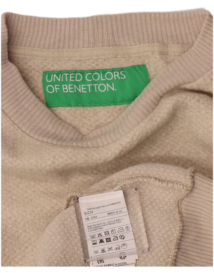 Benetton Womens Boat Neck Jumper Sweater UK 10 Small Off White Classic
