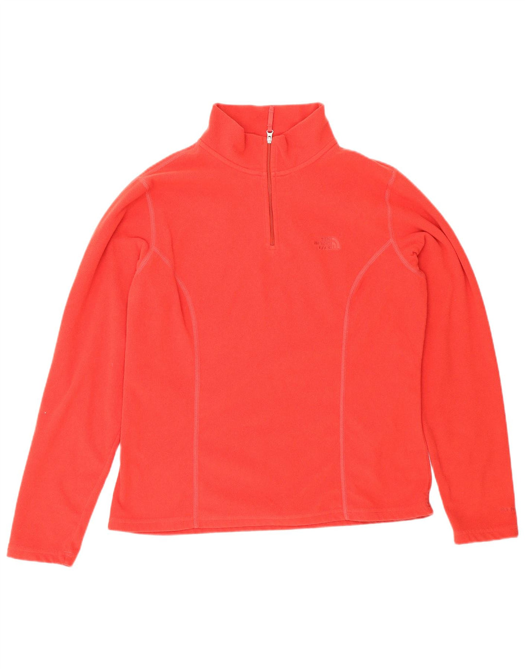 The North Face Womens Zip Neck Fleece Jumper UK 16 Large Red Polyester