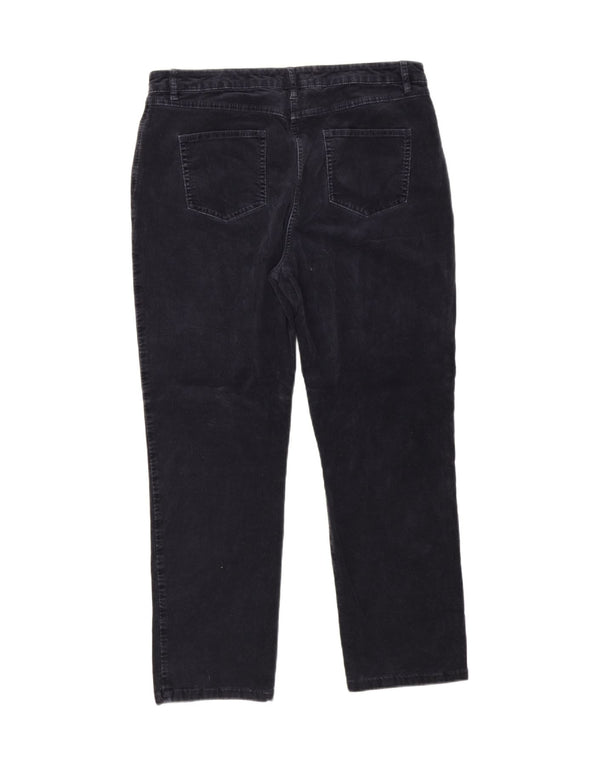 Marks & Spencer Womens High Waist Corduroy Trousers UK 18 XL W34 L27 Navy B