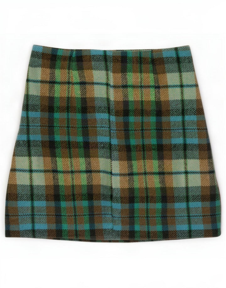 Vintage Womens Mini Skirt Small W26 Multicoloured Check Acrylic