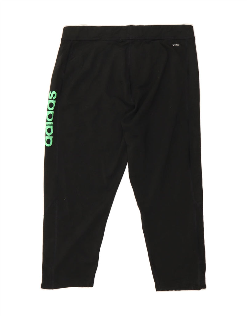 ADIDAS Womens Climalite Capri Graphic Leggings UK 16/18 Large  Black Vintage Adidas and Second-Hand Adidas from Messina Hembry 