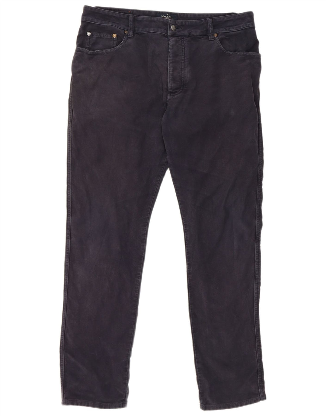 Hackett Womens Slim Casual Trousers W36 L31 Navy Blue Cotton
