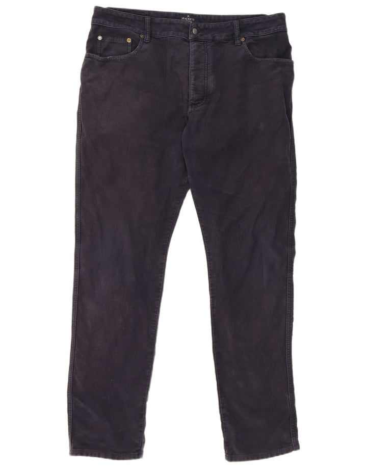 Hackett Womens Slim Casual Trousers W36 L31 Navy Blue Cotton