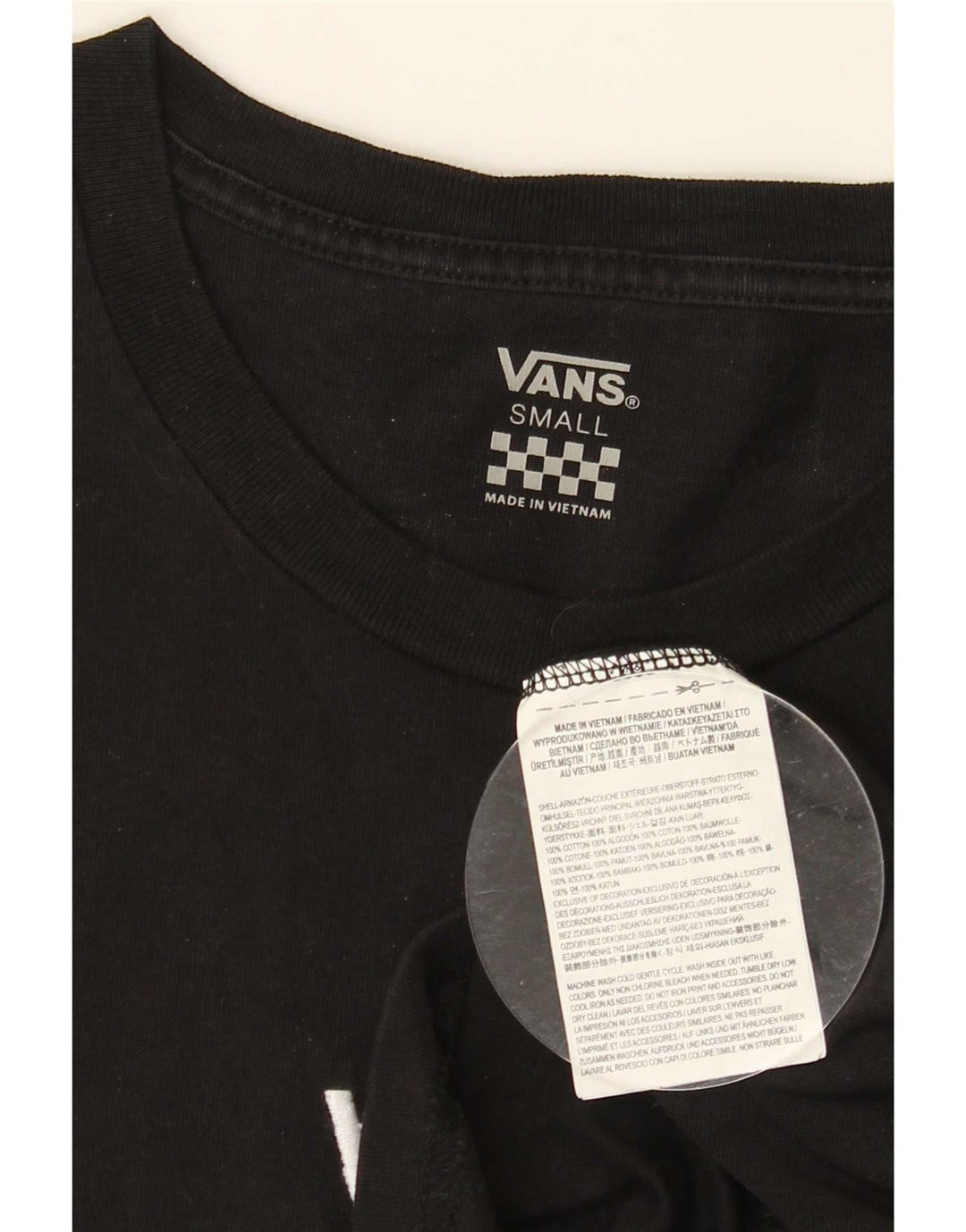 Vans Mens T-Shirt Top Small Black Cotton