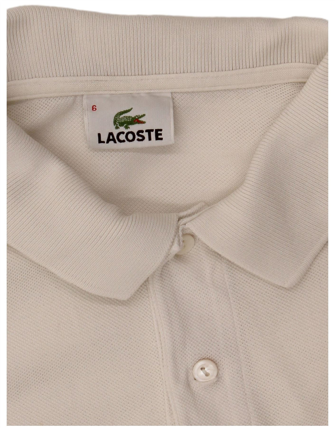 Lacoste Mens Polo Shirt Size 6 XL White
