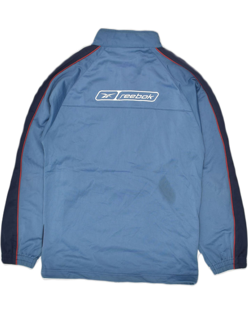 REEBOK Boys Graphic Tracksuit Top Jacket 15-16 Years Blue Polyester | Vintage Reebok | Thrift | Second-Hand Reebok | Used Clothing | Messina Hembry 