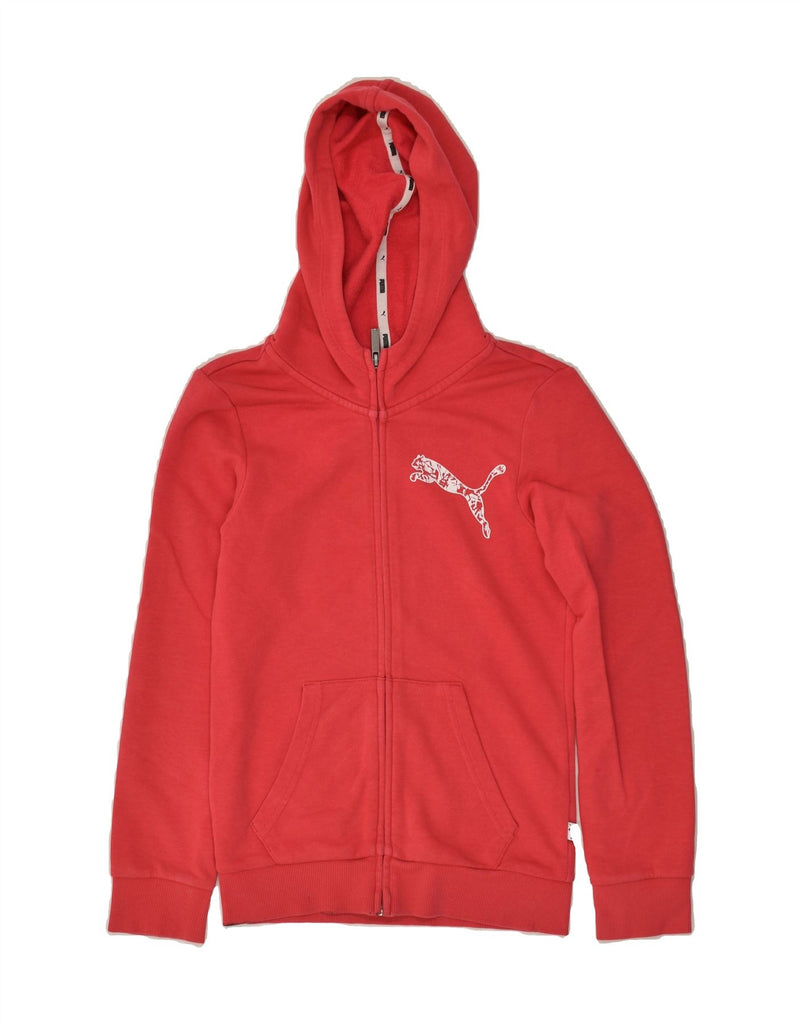 PUMA Girls Zip Hoodie Sweater 11-12 Years Red Cotton | Vintage Puma | Thrift | Second-Hand Puma | Used Clothing | Messina Hembry 