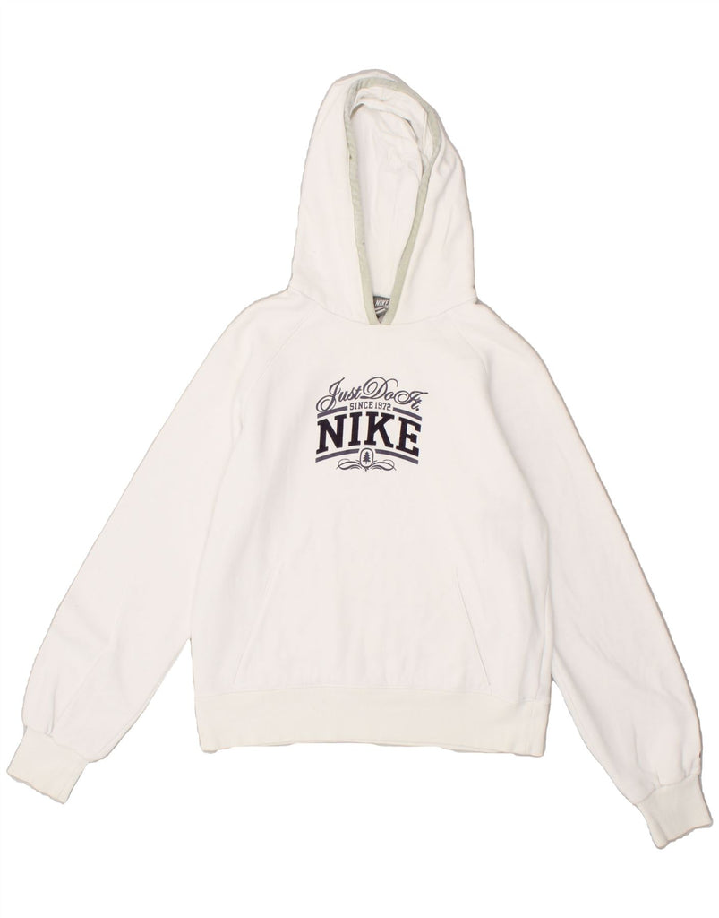 NIKE Boys sportswear Graphic Hoodie Jumper 13-14 Years XL White Cotton | Vintage Nike | Thrift | Second-Hand Nike | Used Clothing | Messina Hembry 