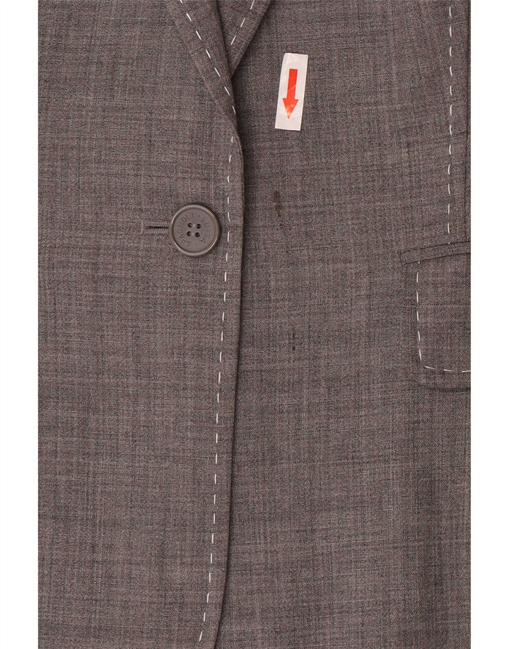 Luisa Spagnoli Womens 3/4 Sleeve 1 Button Blazer Jacket IT 46 Large Grey