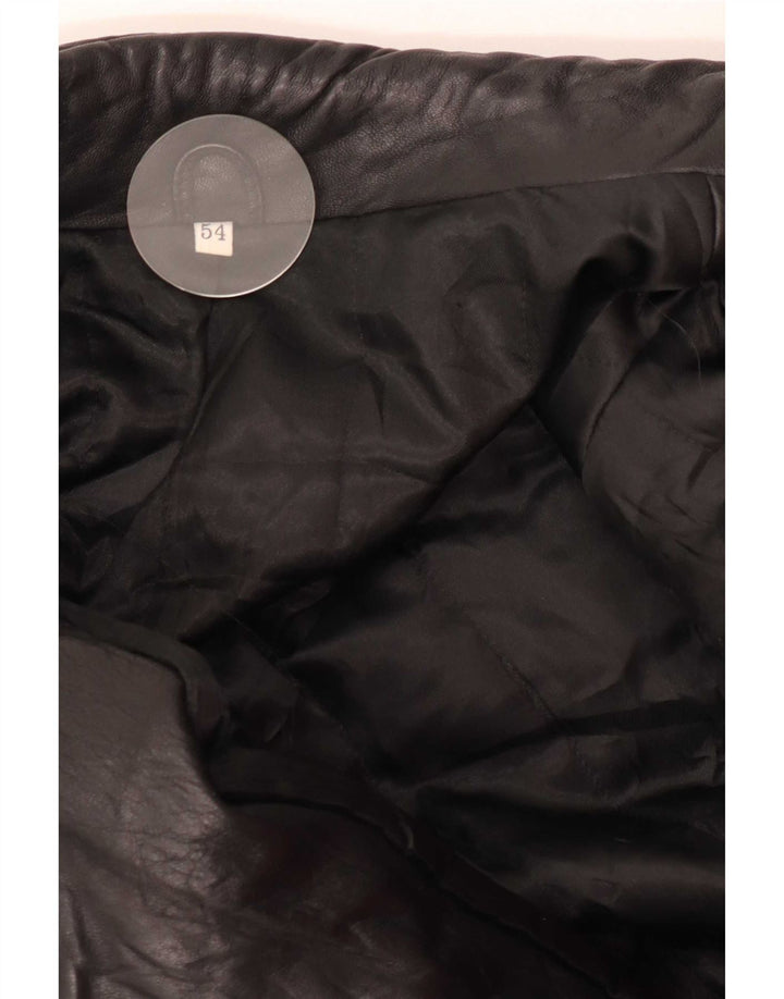 Vintage Mens Leather Jacket IT 54 2XL Black