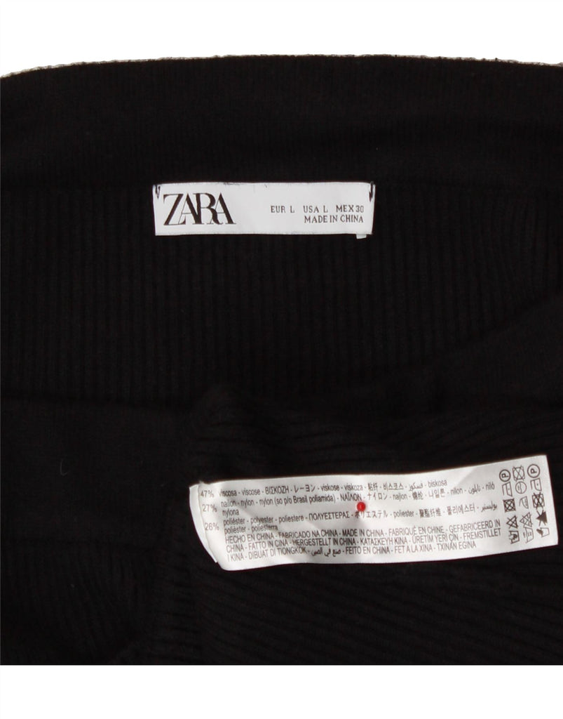 ZARA Womens A-Line Skirt Large W30 Black Viscose Vintage Zara and Second-Hand Zara from Messina Hembry 