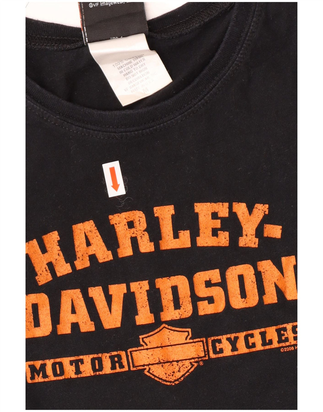 HARLEY DAVIDSON Womens Graphic T-Shirt Top UK 12 Medium Black Cotton