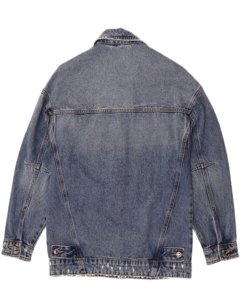 ZARA Womens Oversized Denim Jacket UK 6 XS Blue Cotton Vintage Zara and Second-Hand Zara from Messina Hembry 