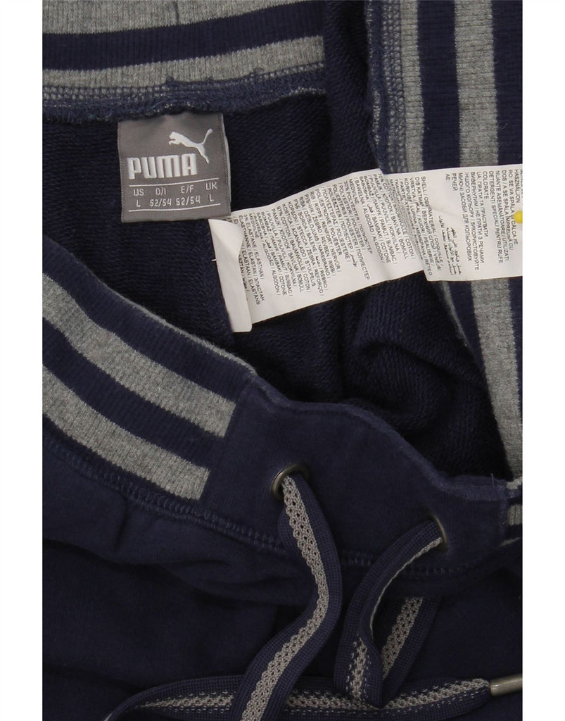 PUMA Mens Graphic Sport Shorts Large  Navy Blue Cotton Vintage Puma and Second-Hand Puma from Messina Hembry 