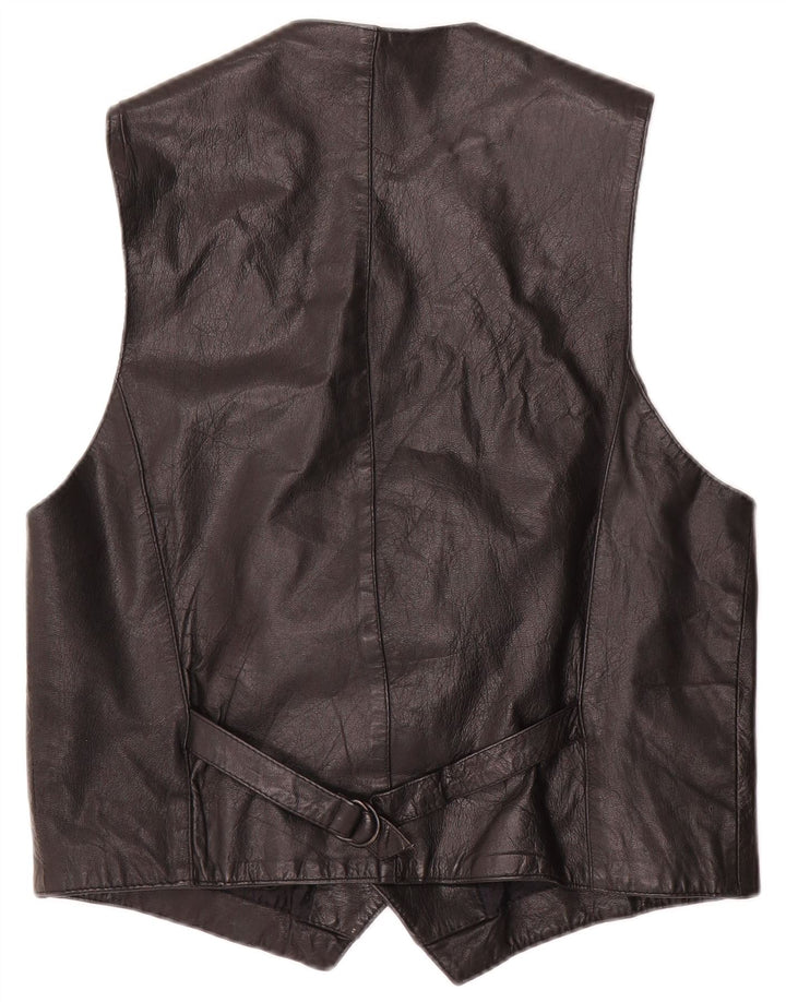 Conbipel Mens Leather Waistcoat IT 52 Large Black