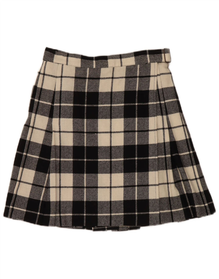 Silvy Womens Wrap Skirt IT 44 Medium W26 Black Plaid Wool
