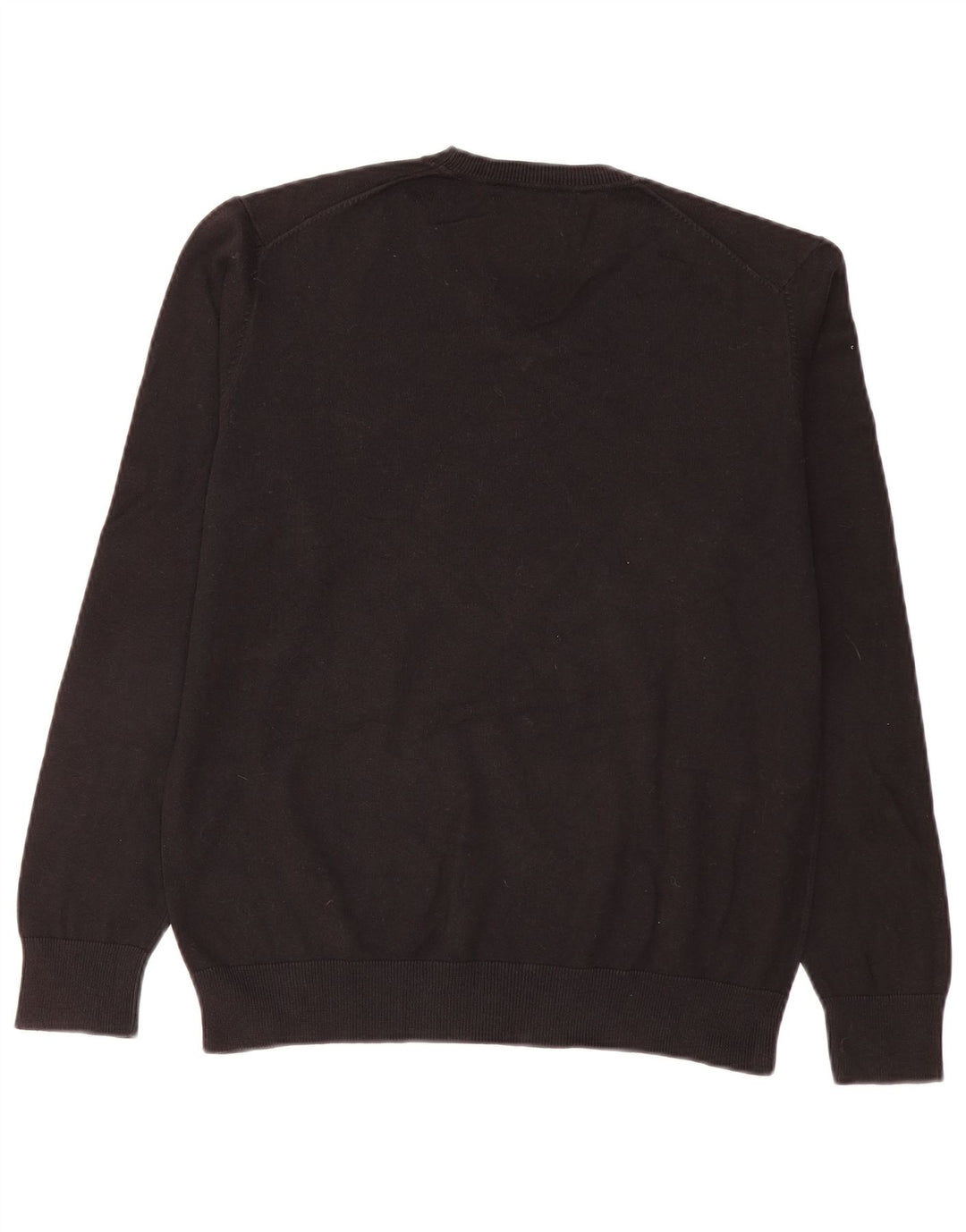 Zara Mens V-Neck Jumper Sweater Large Black Argyle/Diamond