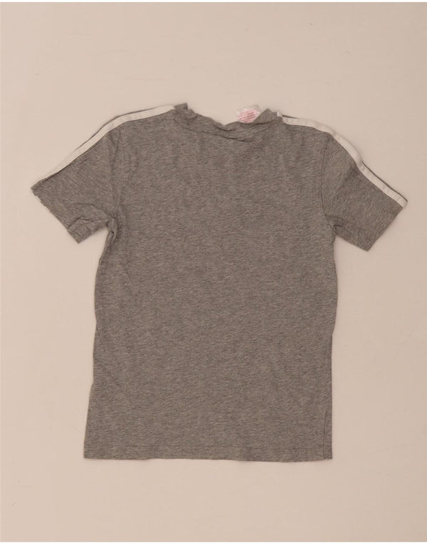 Adidas Boys Graphic T-Shirt Top 7-8 Years Grey Cotton
