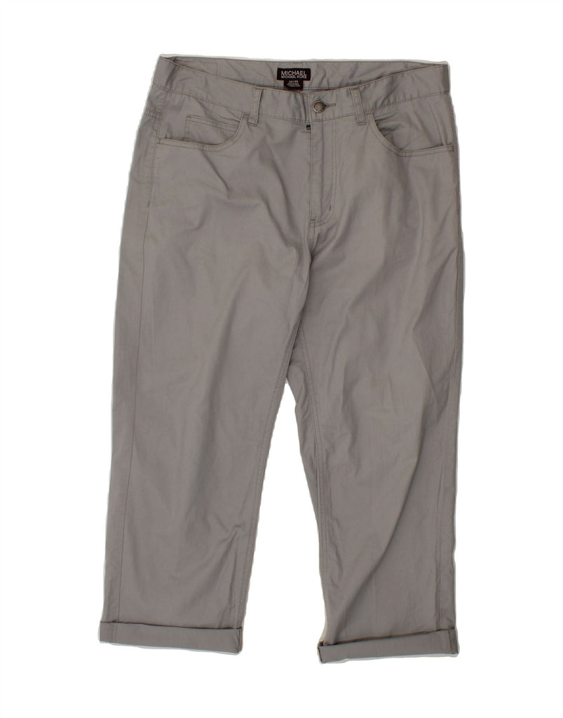 MICHAEL KORS Mens Straight Cropped Trousers W34 L23 Grey Cotton Vintage Michael Kors and Second-Hand Michael Kors from Messina Hembry 