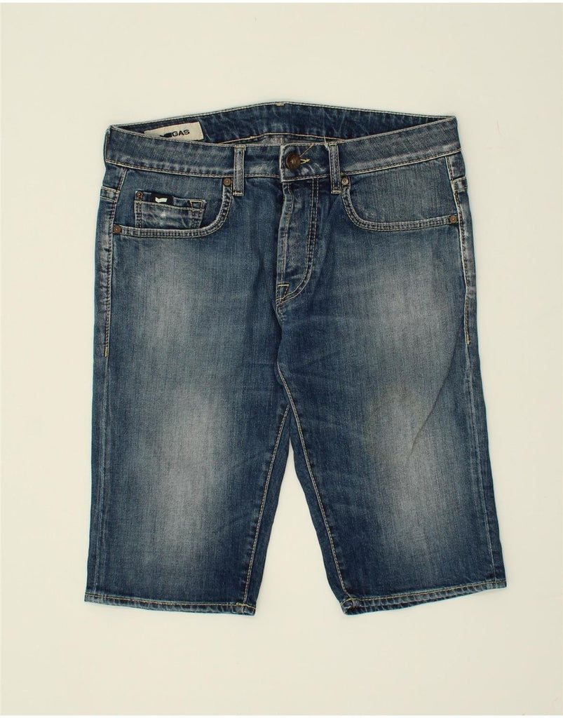 GAS Mens Denim Shorts W33 Medium  Blue Cotton | Vintage Gas | Thrift | Second-Hand Gas | Used Clothing | Messina Hembry 