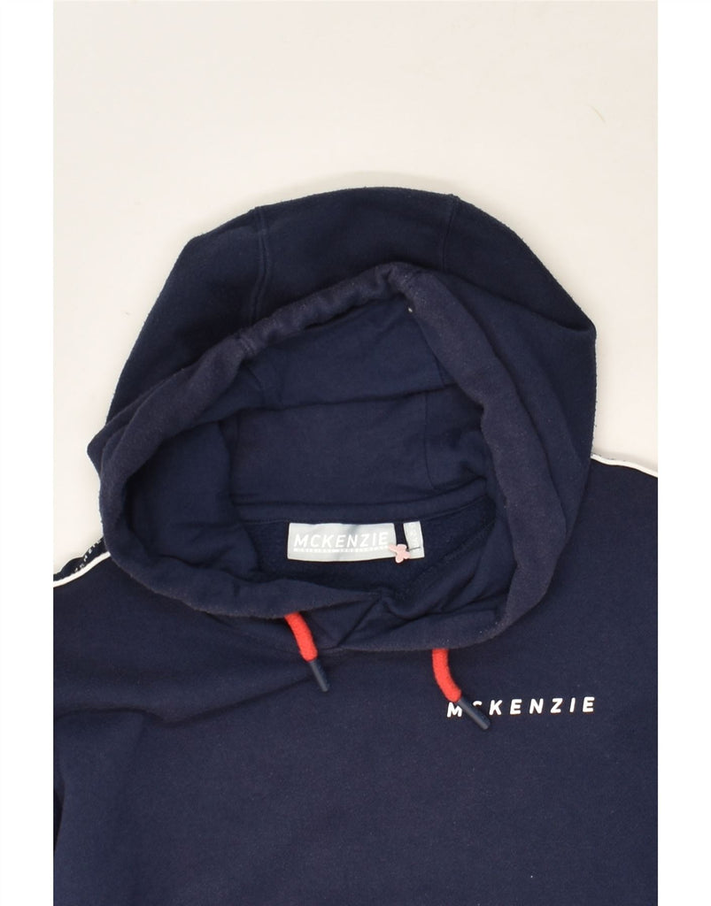 MCKENZIE Boys Graphic Hoodie Jumper 10-11 Years Navy Blue | Vintage Mckenzie | Thrift | Second-Hand Mckenzie | Used Clothing | Messina Hembry 