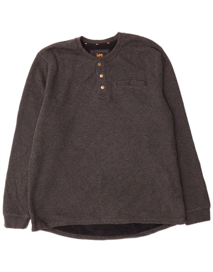 Lee Mens Regular Fit Sweatshirt Jumper XL Grey Flecked Cotton