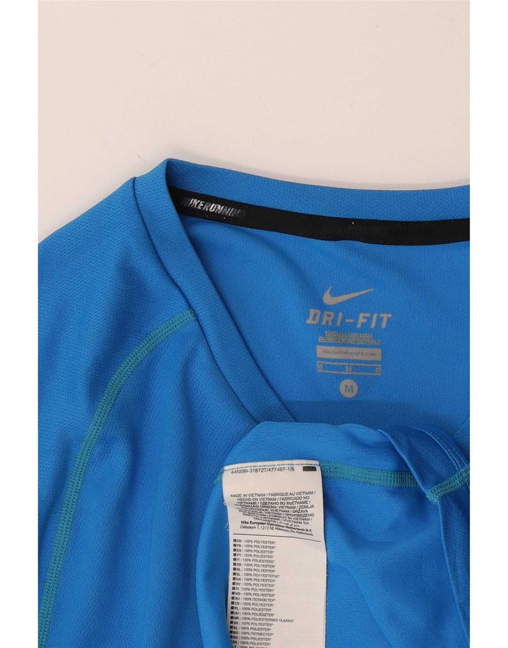 Nike Mens Dri Fit T-Shirt Top Medium Blue Polyester
