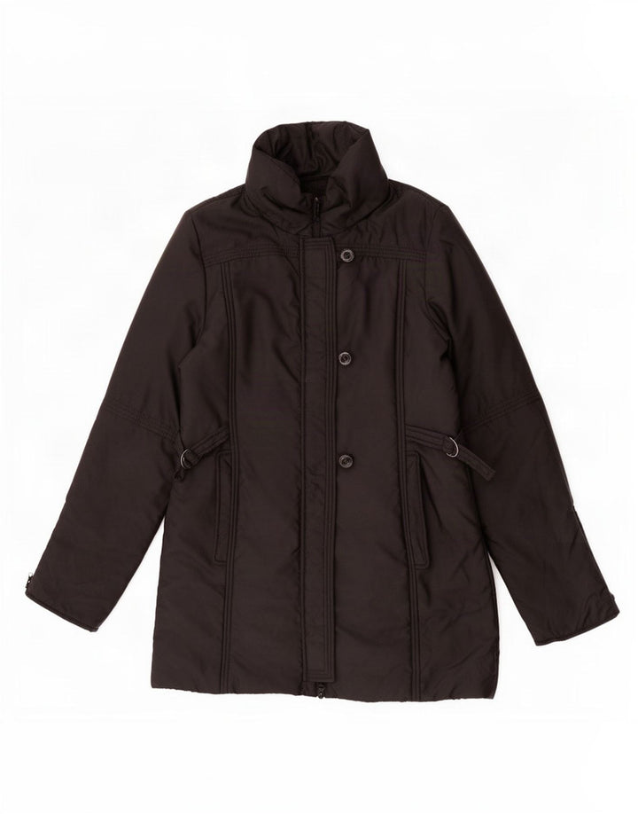Max & Co. Womens Quilted Overcoat UK 14 Medium Black Polyester