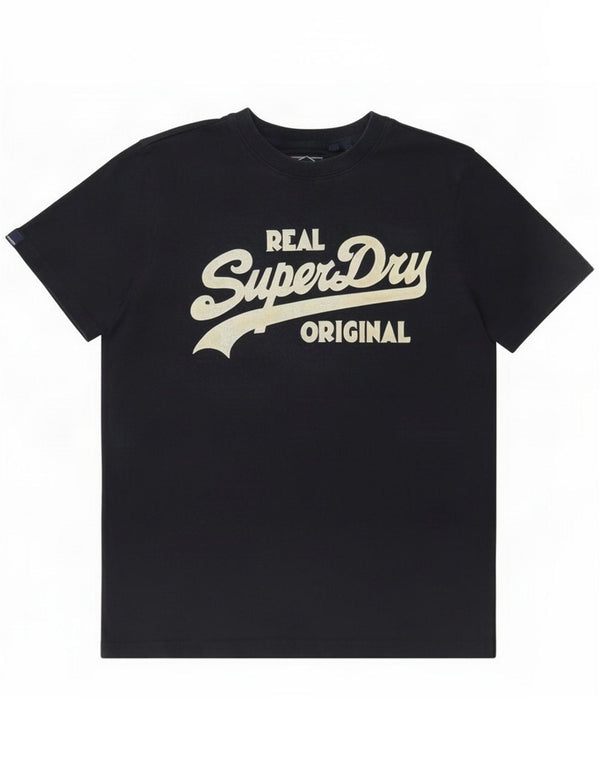 Superdry Mens Graphic T-Shirt Top Medium Navy Blue Cotton