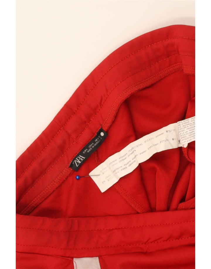Zara Womens Tracksuit Trousers EU 30 W30 L29 Red Colourblock Polyester