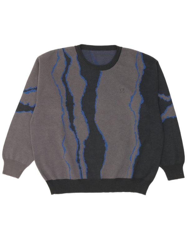 Vintage Mens Loose Fit Crew Neck Jumper Sweater IT 50 Medium Navy Blue