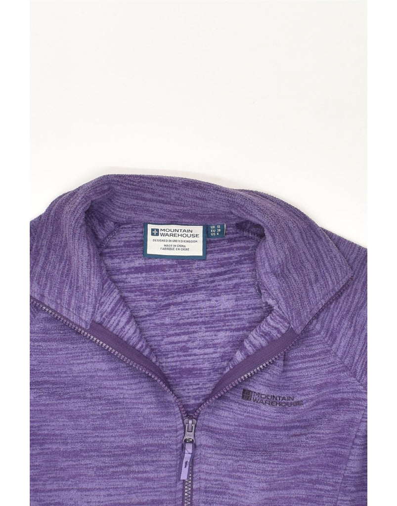 MOUNTAIN WAREHOUSE Womens Short Sleeve Fleece Jacket UK 10 Small Purple | Vintage Mountain Warehouse | Thrift | Second-Hand Mountain Warehouse | Used Clothing | Messina Hembry 