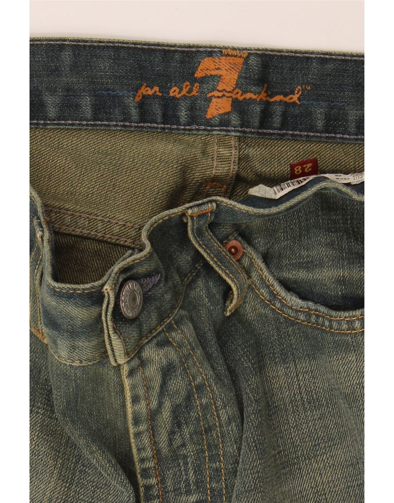 7 FOR ALL MANKIND Mens Low Waist Bootcut Jeans W28 L30 Blue Tie Dye Vintage 7 For All Mankind and Second-Hand 7 For All Mankind from Messina Hembry 