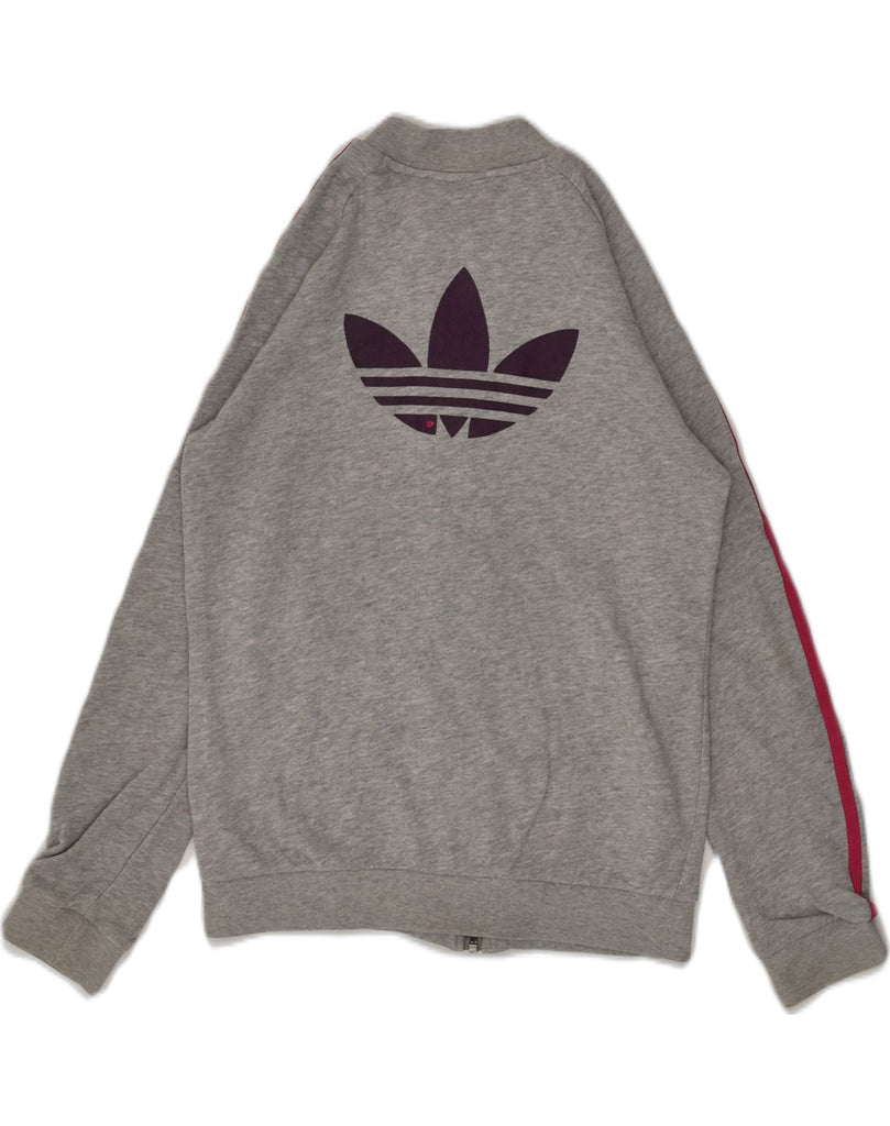 ADIDAS Girls Graphic Tracksuit Top Jacket 11-12 Years Grey Cotton | Vintage Adidas | Thrift | Second-Hand Adidas | Used Clothing | Messina Hembry 