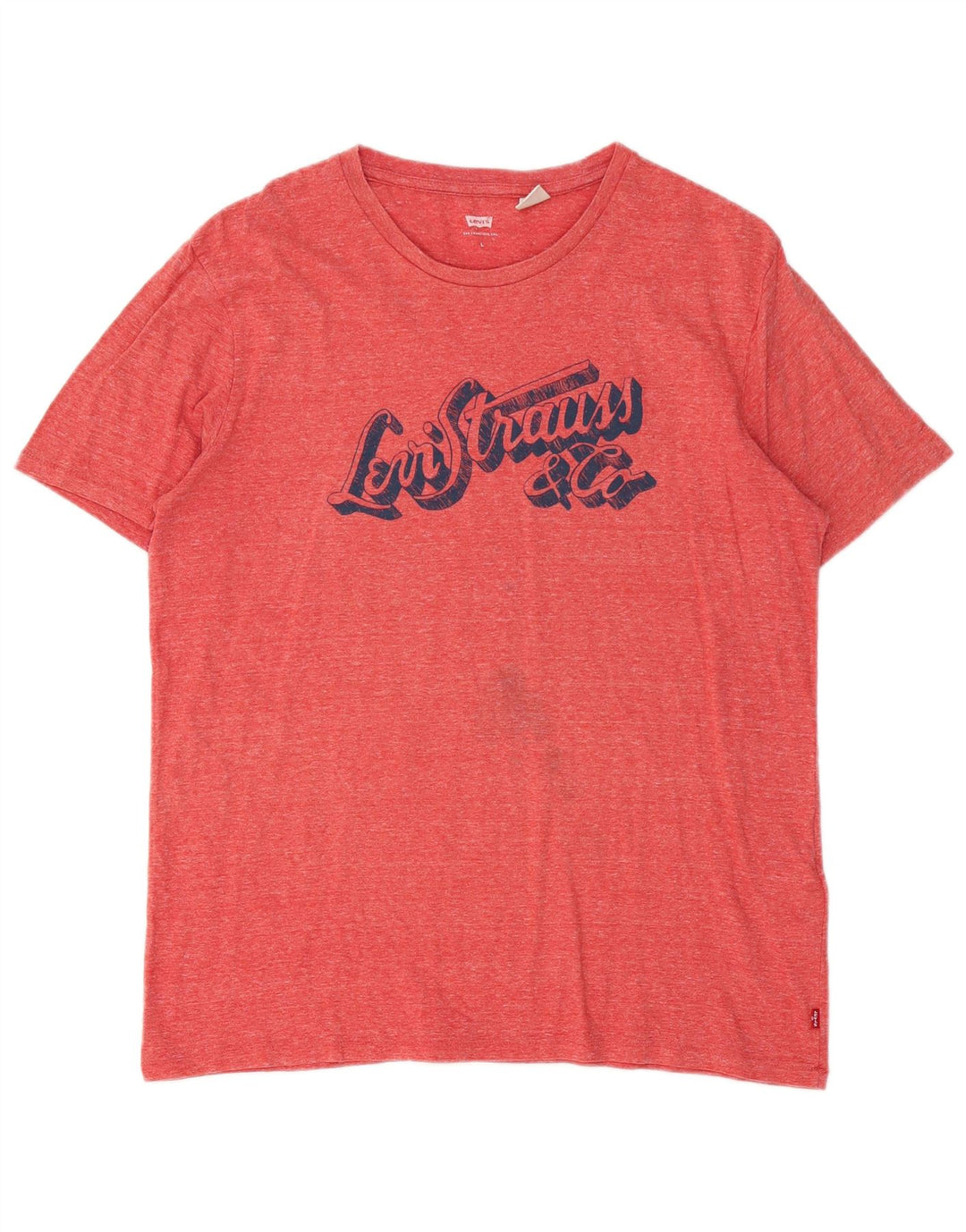 Levi's Mens Graphic T-Shirt Top Large Red Flecked Cotton